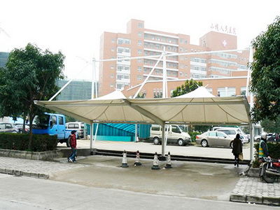 重庆市公安局停车棚改建钢结构膜结构停车棚